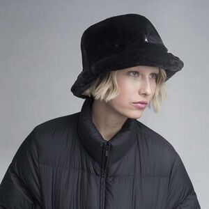 Block headwear Black unisex Faux Fur Bucket Hat - unisex
